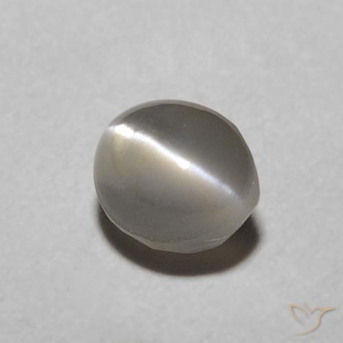 Crisoberilo Ojo de Gato Gris muy claro natural de 0.57 ct, Ovalada, Translúcido