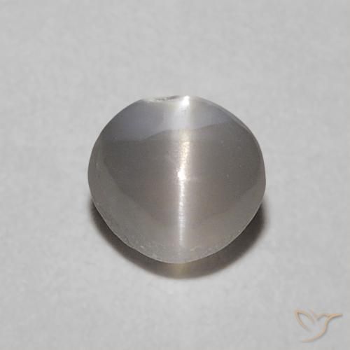 0.38ct Natural Warm Grey Crisoberilo Ojo de Gato, Ovalada, Translúcido