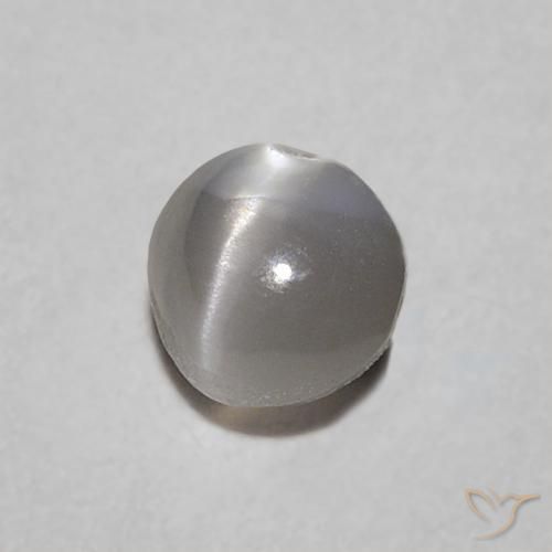 Crisoberilo Ojo de Gato Warm Grey natural de 0.38 ct, Ovalada, Translúcido