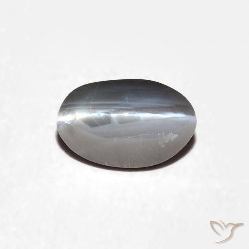 0.70ct Natural Gris medio Crisoberilo Ojo de Gato, Ovalada, Opaco