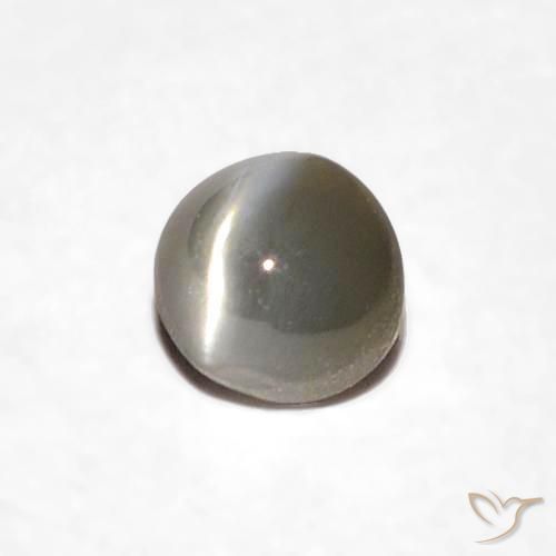 Crisoberilo Ojo de Gato Verde medio natural de 0.39 ct, Ovalada, Opaco