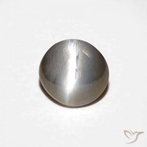 0.50ct Natural Gris muy claro Crisoberilo Ojo de Gato, Ovalada, Opaco