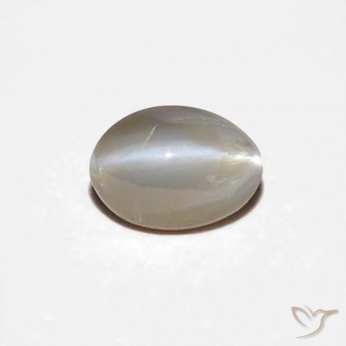 Crisoberilo Ojo de Gato Gris muy claro natural de 0.34 ct, Ovalada, Opaco