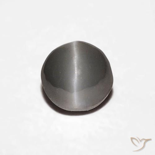 0.38ct Natural Gris muy claro Crisoberilo Ojo de Gato, Ovalada, Opaco
