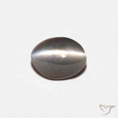 0.26ct Natural Negro grisáceo Crisoberilo Ojo de Gato, Ovalada, Opaco