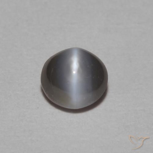 0.29ct Natural Gris oscuro Crisoberilo Ojo de Gato, Ovalada, Opaco