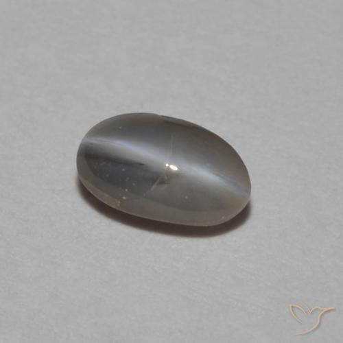 Crisoberilo Ojo de Gato Gris plateado natural de 0.26 ct, Ovalada, Opaco