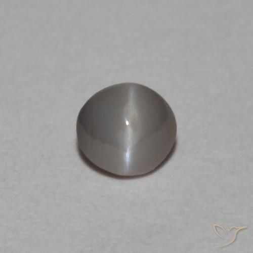 0.22ct Natural Negro grisáceo Crisoberilo Ojo de Gato, Ovalada, Opaco