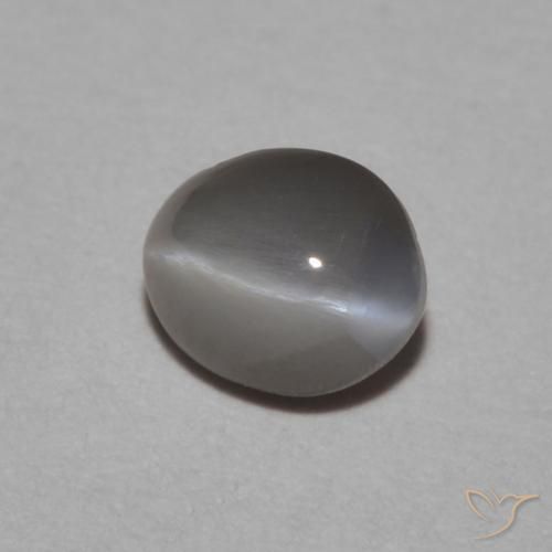 Crisoberilo Ojo de Gato Medium Dark-Grey natural de 0.53 ct, Ovalada, Opaco