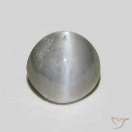 0.30ct Natural Gris muy claro Crisoberilo Ojo de Gato, Ovalada, Opaco