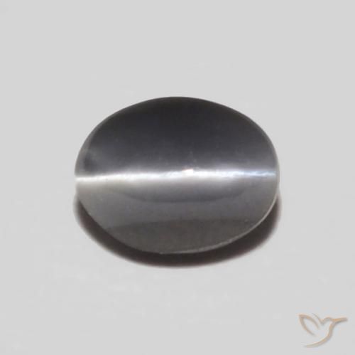 0.30ct Natural Gris medio Crisoberilo Ojo de Gato, Ovalada, Opaco