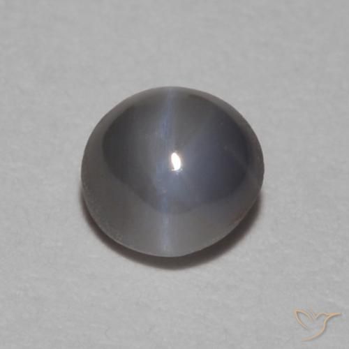 0.27ct Natural Gris oscuro Crisoberilo Ojo de Gato, Ovalada, Opaco