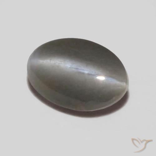 0.25ct Natural Gris medio Crisoberilo Ojo de Gato, Ovalada, Opaco