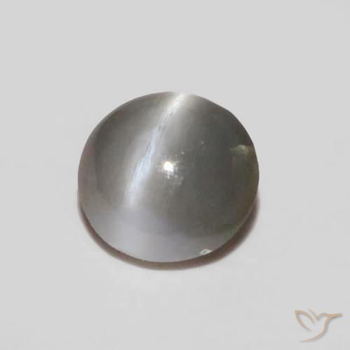 0.24ct Natural Gris medio Crisoberilo Ojo de Gato, Ovalada, Opaco