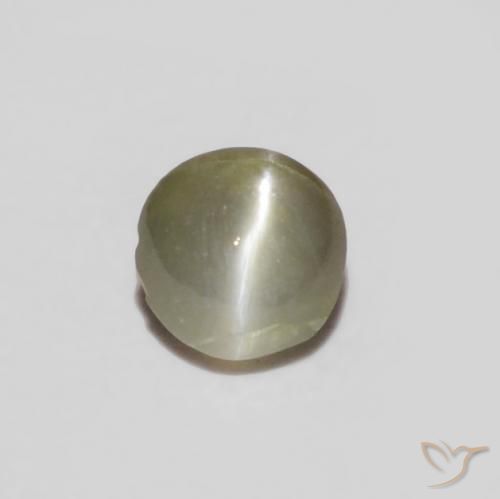 0.14ct Natural Verde claro Crisoberilo Ojo de Gato, Ovalada, Opaco