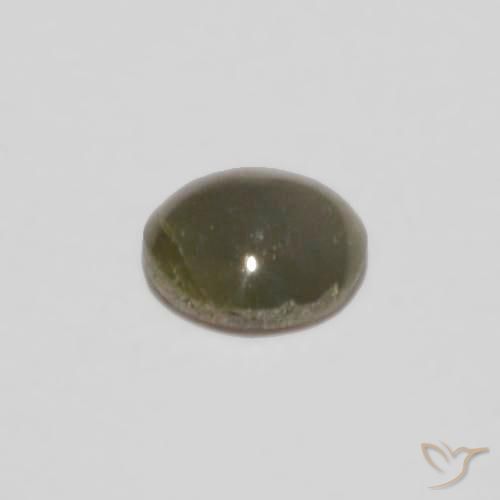Crisoberilo Ojo de Gato Verde claro natural de 0.14 ct, Ovalada, Opaco