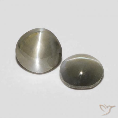 Gemas de Crisoberilo Ojo de Gato Gris muy claro natural de 0.38 ct, Ovalada, Opaco