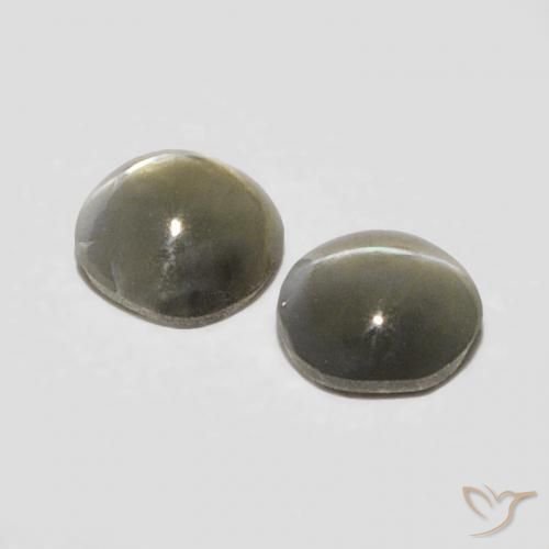 Gemas de Crisoberilo Ojo de Gato Gris muy claro natural de 0.38 ct, Ovalada, Opaco