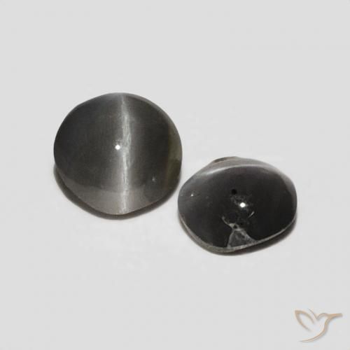 Gemas de Crisoberilo Ojo de Gato Negro grisáceo natural de 0.30 ct, Ovalada, Opaco