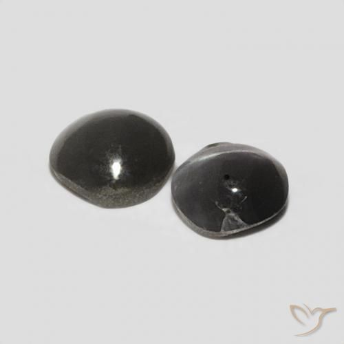 Gemas de Crisoberilo Ojo de Gato Negro grisáceo natural de 0.30 ct, Ovalada, Opaco