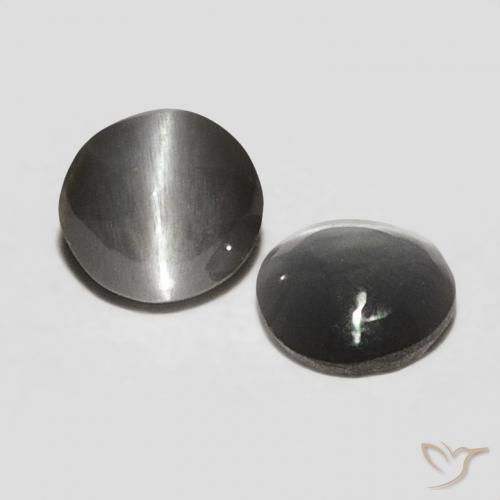 Gemas de Crisoberilo Ojo de Gato Verde medio natural de 0.41 ct, Ovalada, Opaco