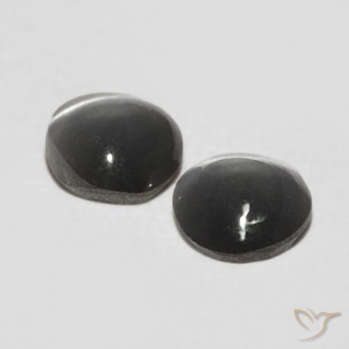 Gemas de Crisoberilo Ojo de Gato Verde medio natural de 0.41 ct, Ovalada, Opaco