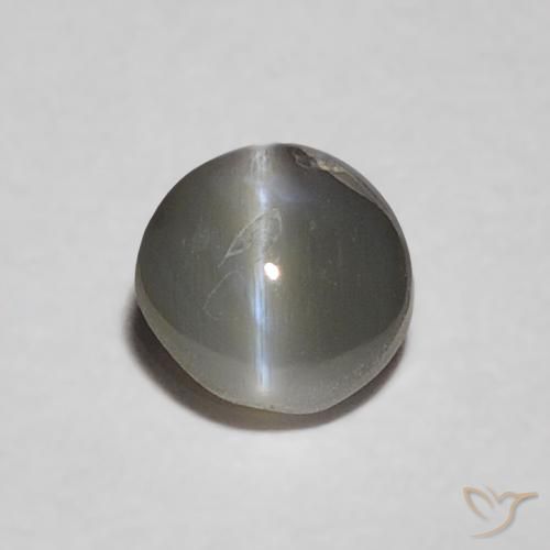 0.37ct Natural Medium Dark-Gray Crisoberilo Ojo de Gato, Ovalada, Opaco