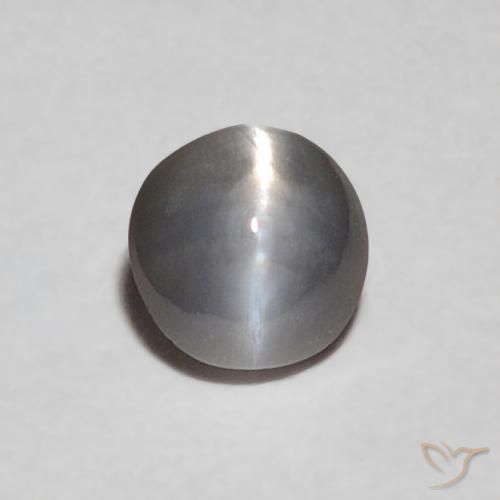0.24ct Natural Gris plateado Crisoberilo Ojo de Gato, Ovalada, Opaco