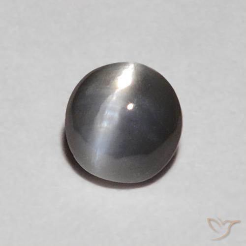 Crisoberilo Ojo de Gato Gris plateado natural de 0.24 ct, Ovalada, Opaco