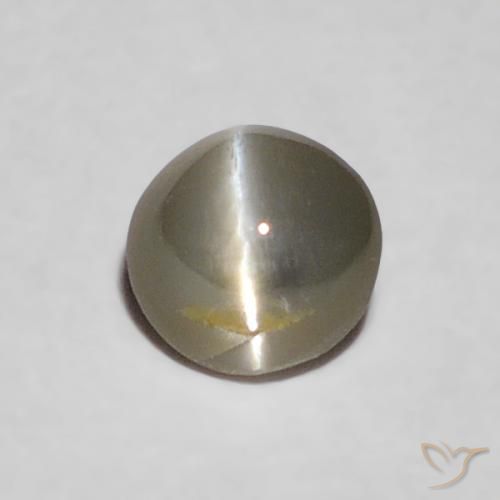 0.20ct Natural Gris muy claro Crisoberilo Ojo de Gato, Ovalada, Opaco