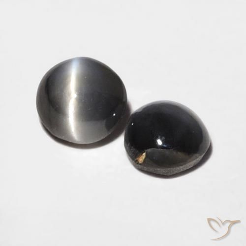 Gemas de Crisoberilo Ojo de Gato Gris plateado natural de 0.67 ct, Ovalada, Opaco