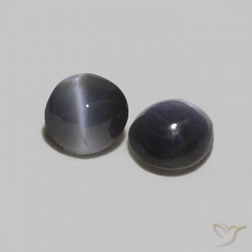 Gemas de Crisoberilo Ojo de Gato Gris oscuro natural de 0.38 ct, Ovalada, Opaco