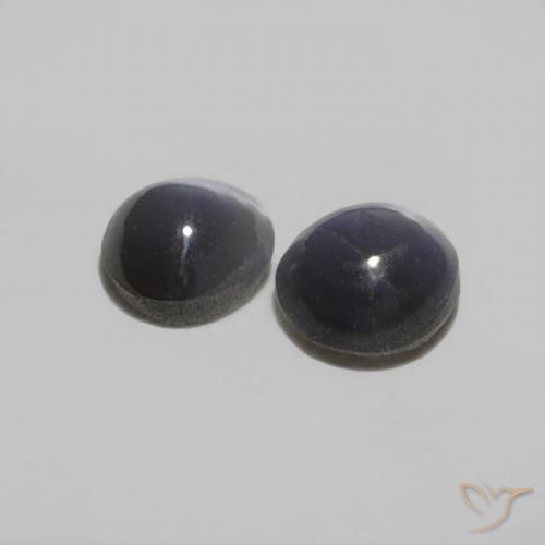 Gemas de Crisoberilo Ojo de Gato Gris oscuro natural de 0.38 ct, Ovalada, Opaco