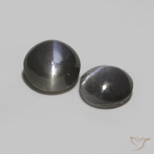 Gemas de Crisoberilo Ojo de Gato Negro grisáceo natural de 0.52 ct, Ovalada, Opaco