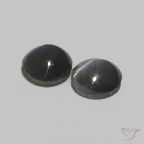 Gemas de Crisoberilo Ojo de Gato Negro grisáceo natural de 0.52 ct, Ovalada, Opaco