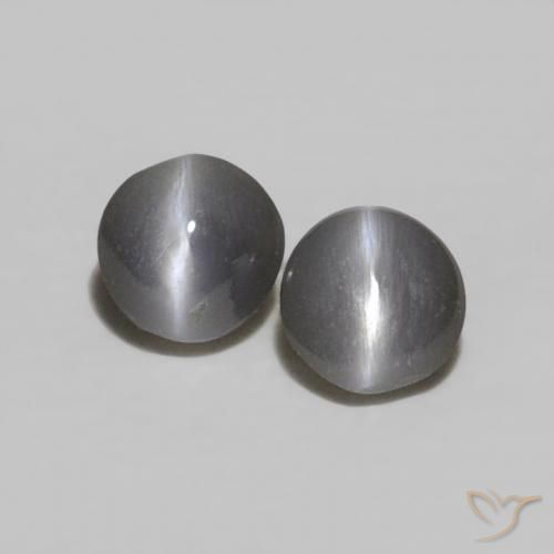 0.35ctw Natural Gris Crisoberilo Ojo de Gato, Ovalada, Opaco