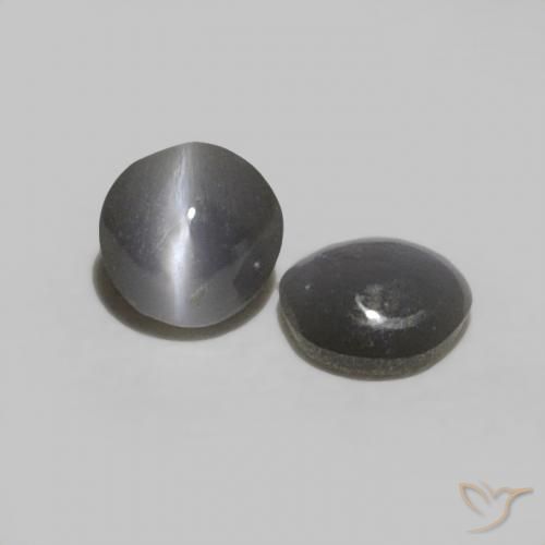 Gemas de Crisoberilo Ojo de Gato Gris natural de 0.35 ct, Ovalada, Opaco