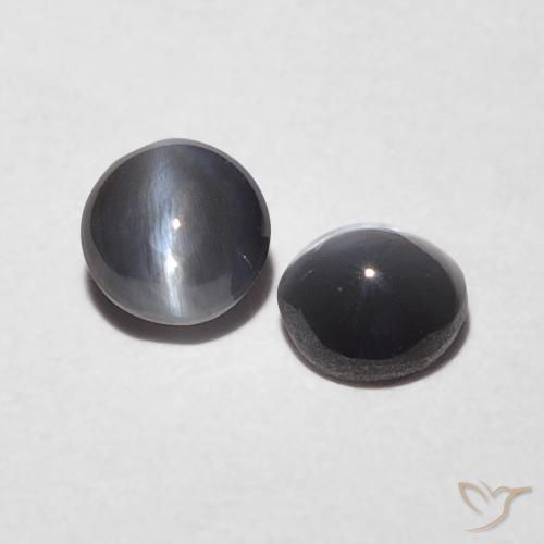 Gemas de Crisoberilo Ojo de Gato Verde medio natural de 0.47 ct, Redondo, Opaco