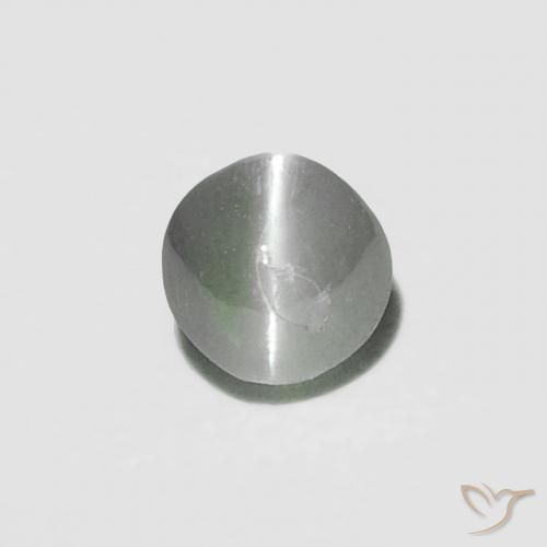 0.16ct Natural Medium Dark-Grey Crisoberilo Ojo de Gato, Redondo, Opaco