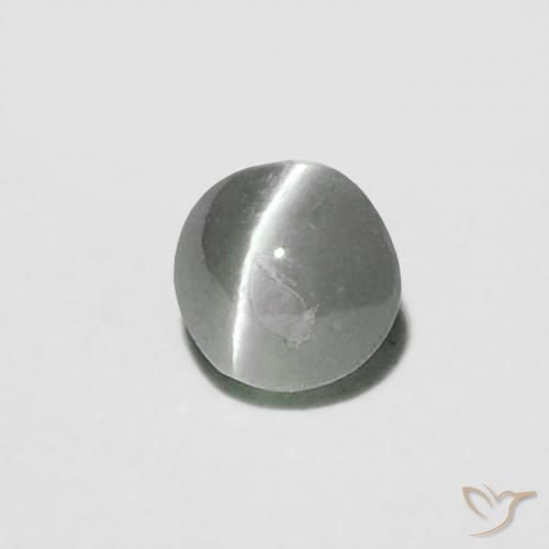 Crisoberilo Ojo de Gato Medium Dark-Grey natural de 0.16 ct, Redondo, Opaco