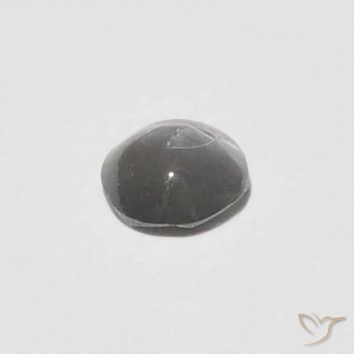 Crisoberilo Ojo de Gato Medium Dark-Grey natural de 0.16 ct, Redondo, Opaco