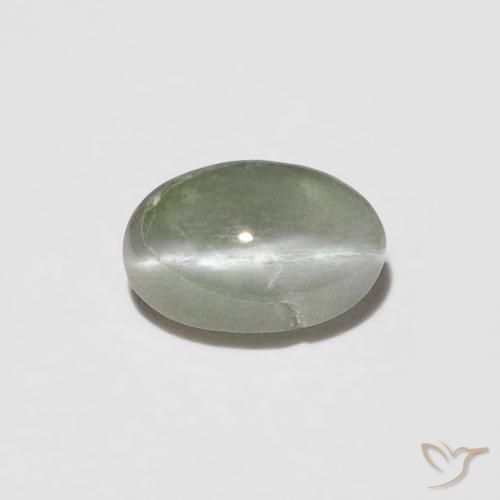 0.26ct Natural Verde amarillento Crisoberilo Ojo de Gato, Ovalada, Opaco