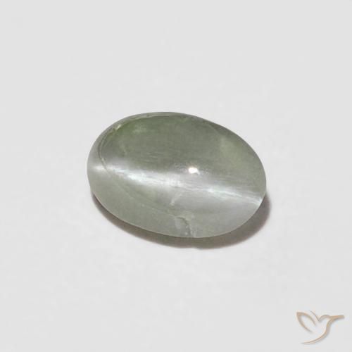 Crisoberilo Ojo de Gato Verde amarillento natural de 0.26 ct, Ovalada, Opaco