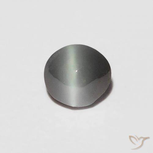 0.16ct Natural Gris verdoso pálido Crisoberilo Ojo de Gato, Ovalada, Opaco