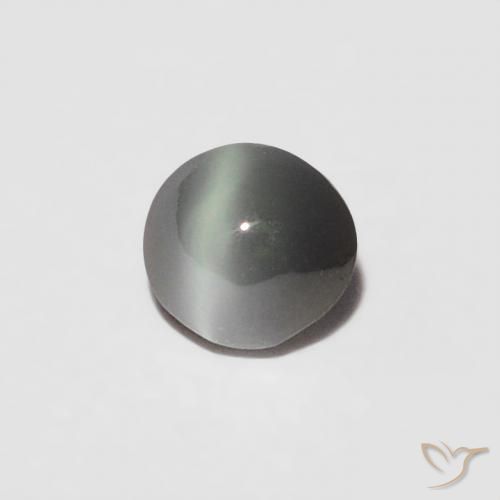 Crisoberilo Ojo de Gato Gris verdoso pálido natural de 0.16 ct, Ovalada, Opaco