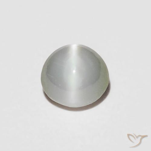 0.23ct Natural Verde grisáceo Crisoberilo Ojo de Gato, Ovalada, Opaco
