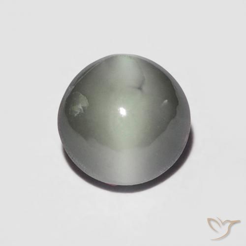 1.06ct Natural Verde medio Crisoberilo Ojo de Gato, Redondo, Opaco