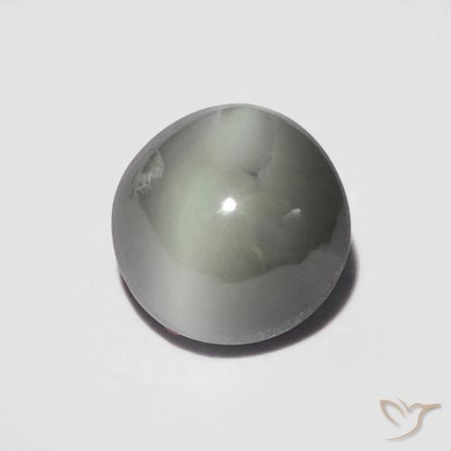 Crisoberilo Ojo de Gato Verde medio natural de 1.06 ct, Redondo, Opaco