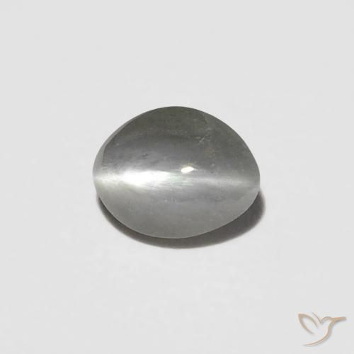 0.23ct Natural Gris muy claro Crisoberilo Ojo de Gato, Ovalada, Opaco