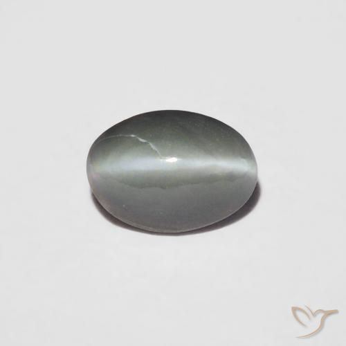 0.36ct Natural Verde medio Crisoberilo Ojo de Gato, Ovalada, Opaco